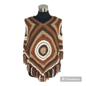 Boho Fringed Poncho(New)